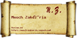 Mesch Zakária névjegykártya